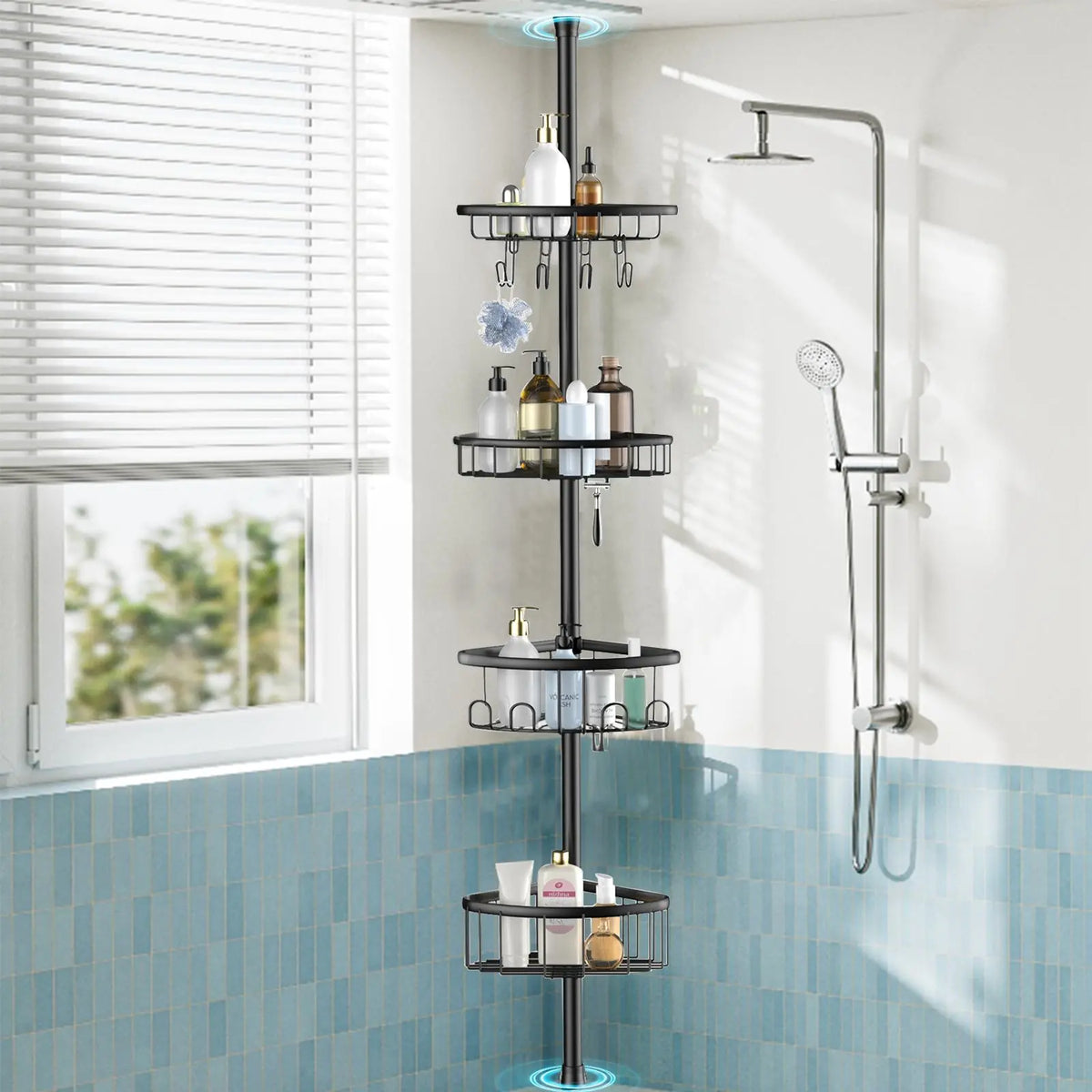 4 Tier Adjustable Corner Shower Caddy