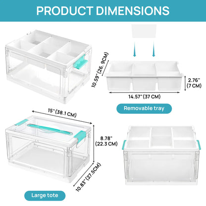 24QT Clear Craft Storage Bin