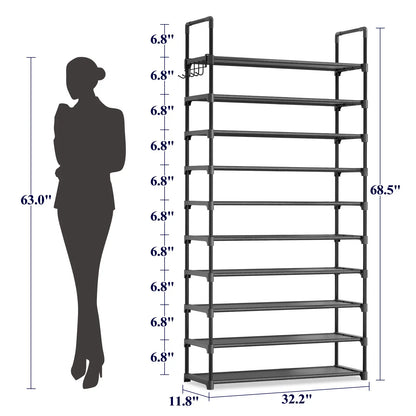 3-10-Tier Shoe Organizerwith Side Handles
