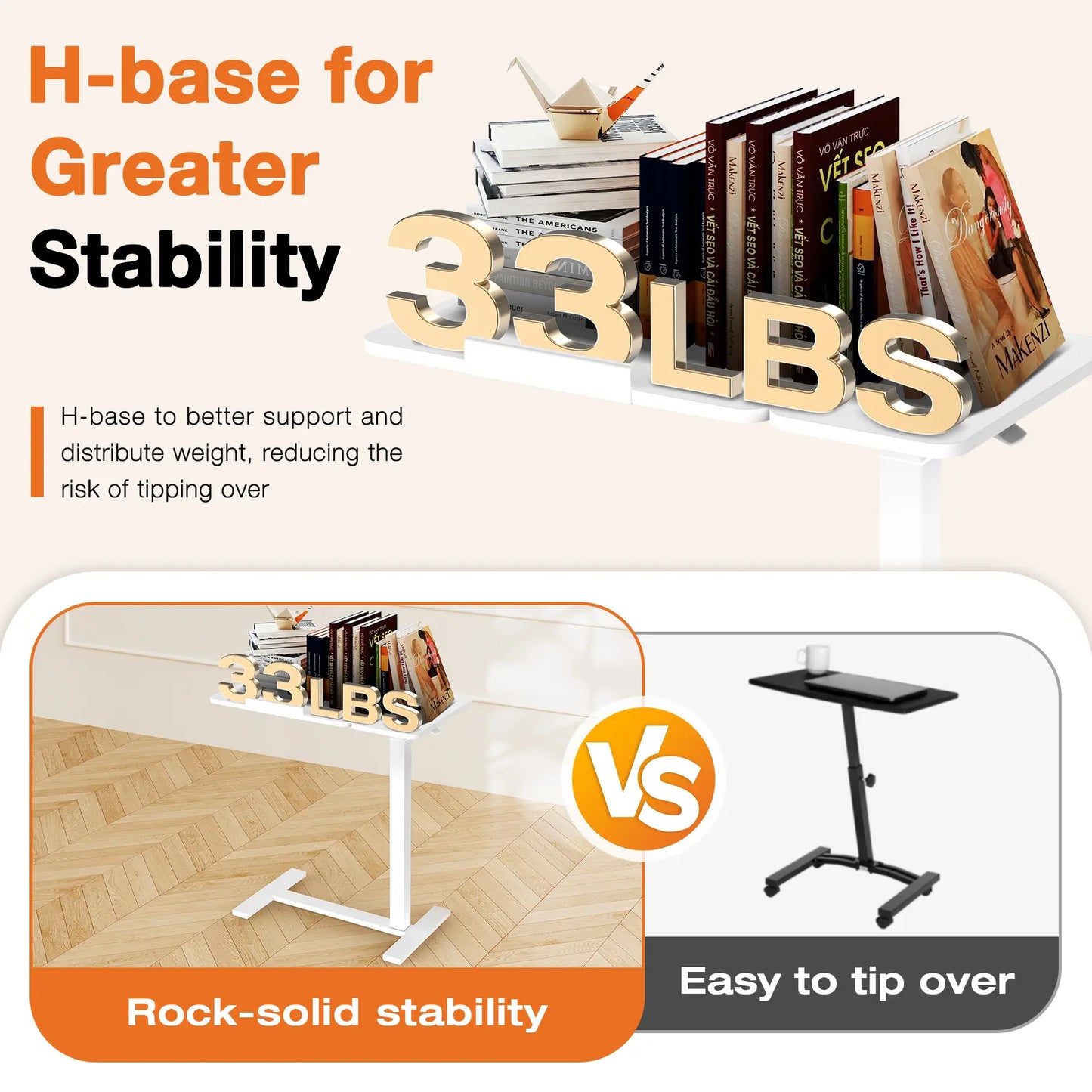 Mobile Standing Stand Up RollingLaptop PC Desks