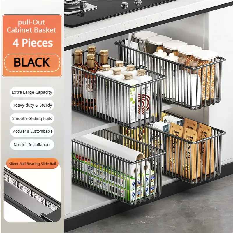 Pull-Out Cabinet Organizer Basket