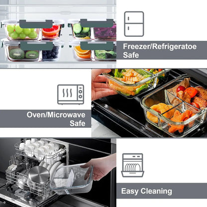 5-Pack (36oz) Borosilicate Glass Meal Prep