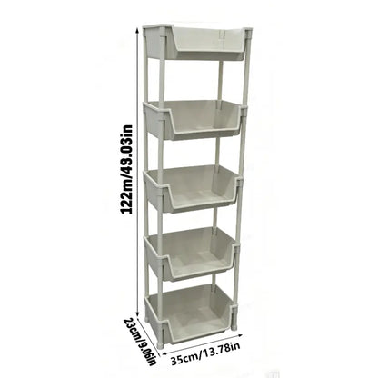 Multifunctional Multi-Layer Plastic StorageCartwith Wheels