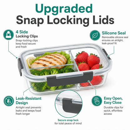 5-Pack (36oz) Borosilicate Glass Meal Prep