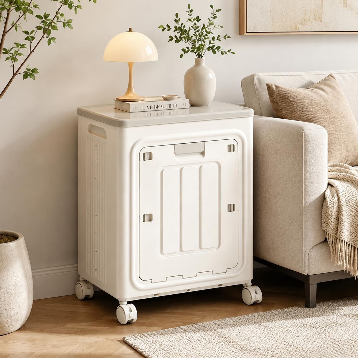 Rolling Laundry Hamper with Lid – Foldable Large Capacity Laundry Basket with Wheels for Bedroom, Bathroom & Laundry Room