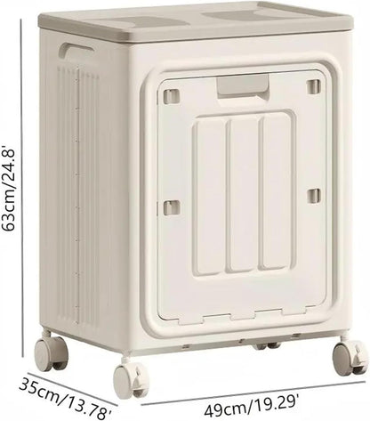 Rolling Laundry Hamper with Lid – Foldable Large Capacity Laundry Basket with Wheels for Bedroom, Bathroom & Laundry Room