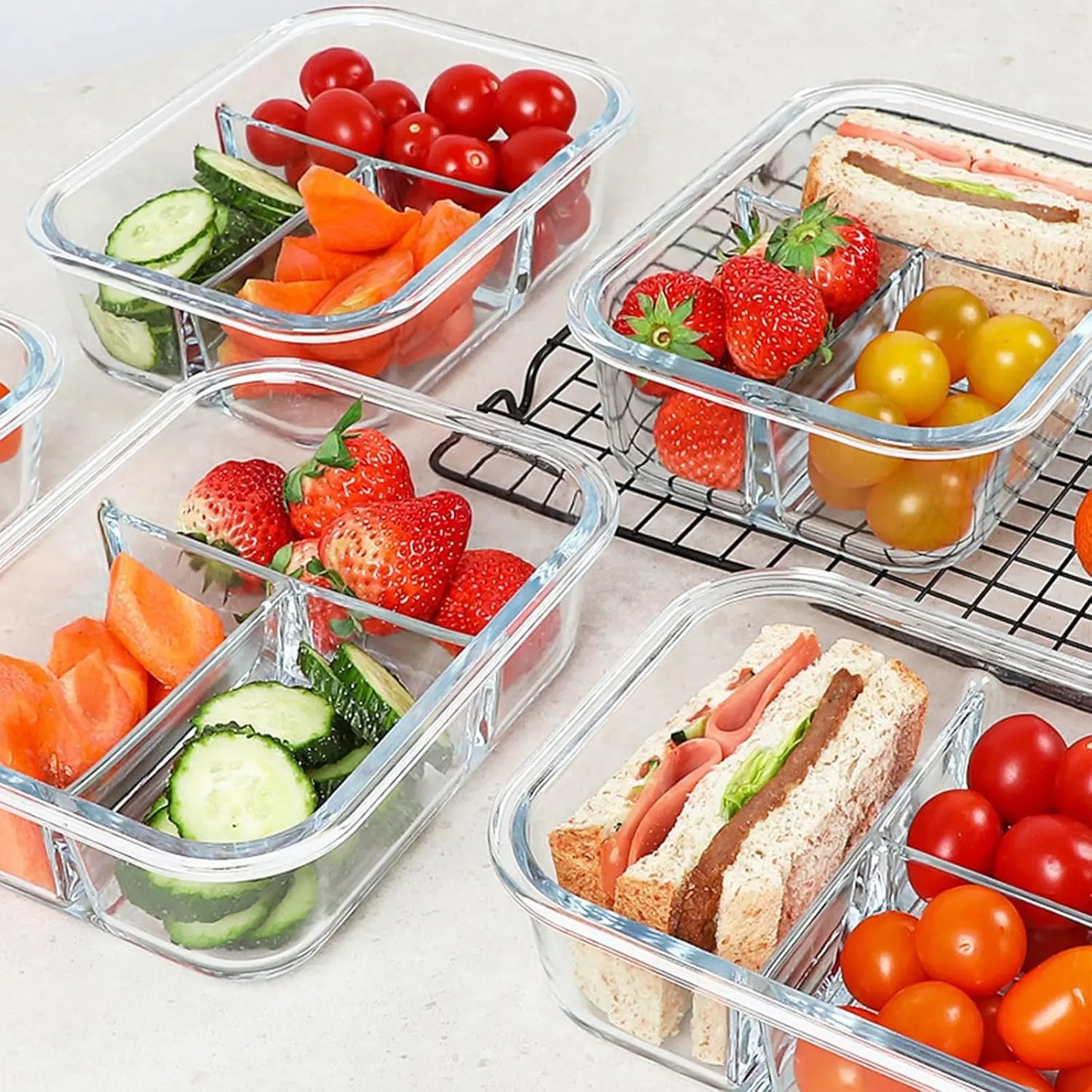 5-Pack (36oz) Borosilicate Glass Meal Prep