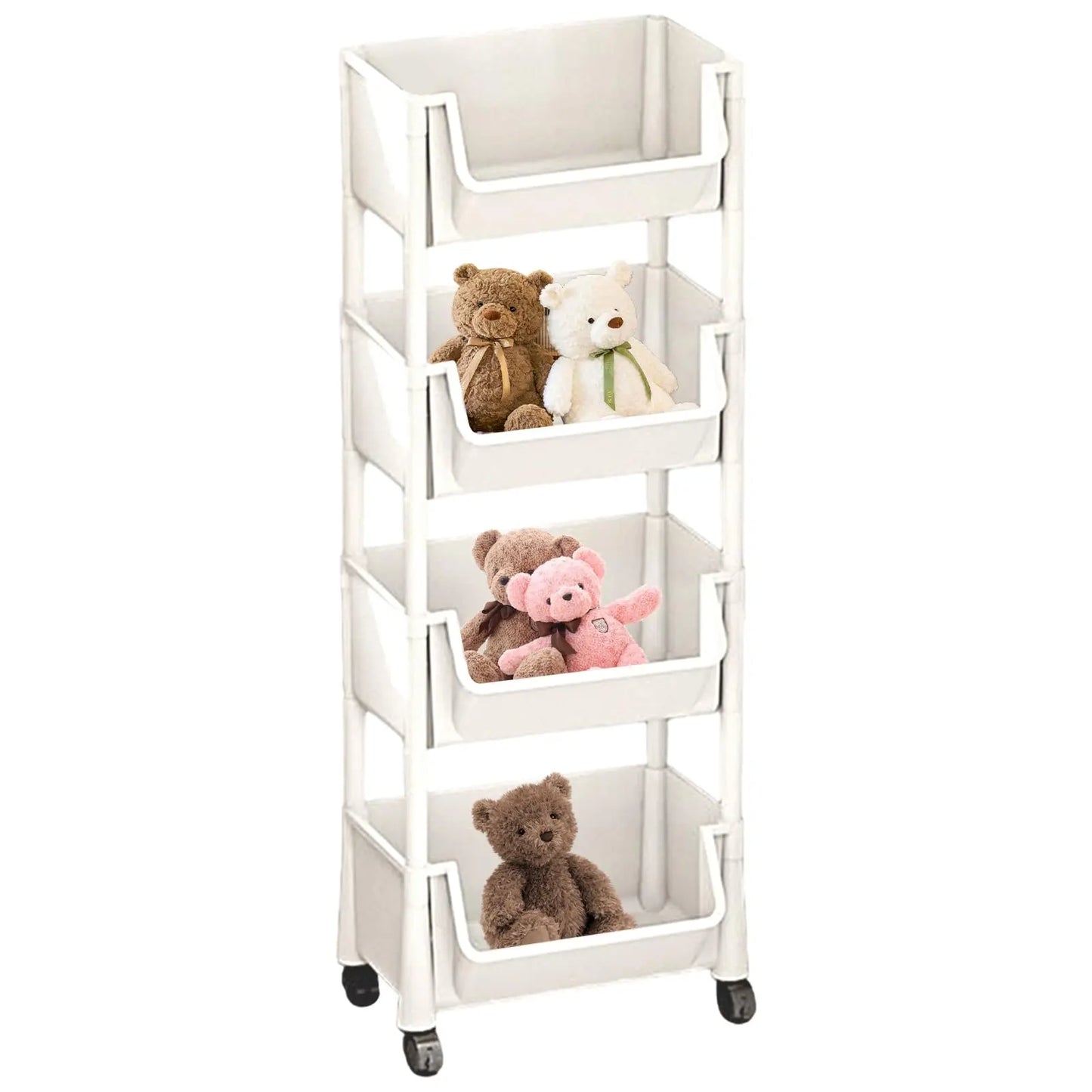 Multifunctional Multi-Layer Plastic StorageCartwith Wheels