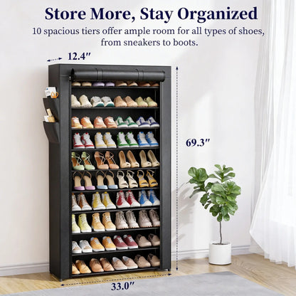 3-10-Tier Shoe Organizerwith Side Handles