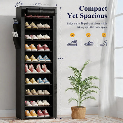 3-10-Tier Shoe Organizerwith Side Handles